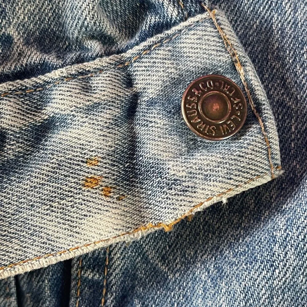 Vintage 60s 70s Levis 70505-0217 Type 3‎ Small E Denim Jacket Size 40 Acid Wash